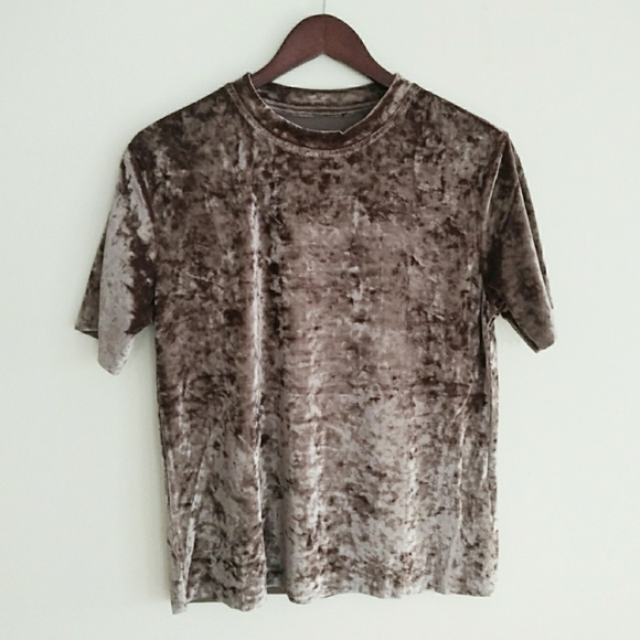 Crushed Velvet Tee Style Top - Picture 2 of 7